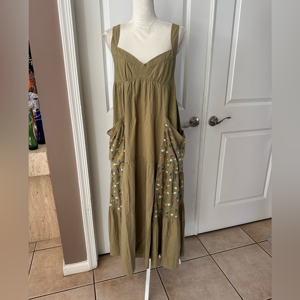 Anthro Daily Practice Top Tier Utility
Sweetheart Midi Dress. Size M. MSRP $138 - Picture 5 of 16